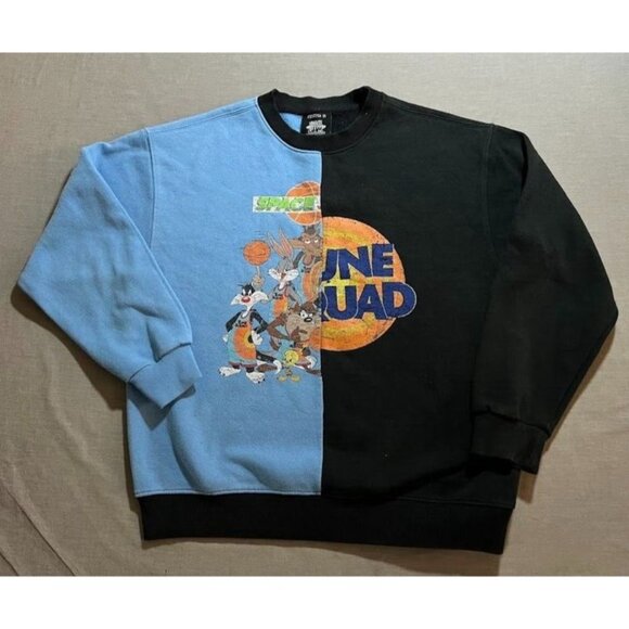 Forever‎ 21 x Tune Squad Sweatshirt Adult L Black Pullover Fleece Mens. - Picture 1 of 11